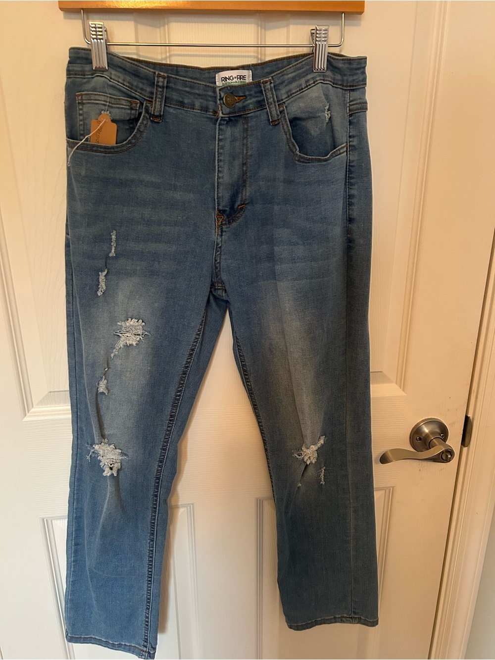 Ring of Fire Blue Distressed Relaxed Jeans Girls size 18 slim